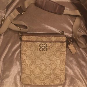 Coach Brown Printed Long Body Shoulder Purse